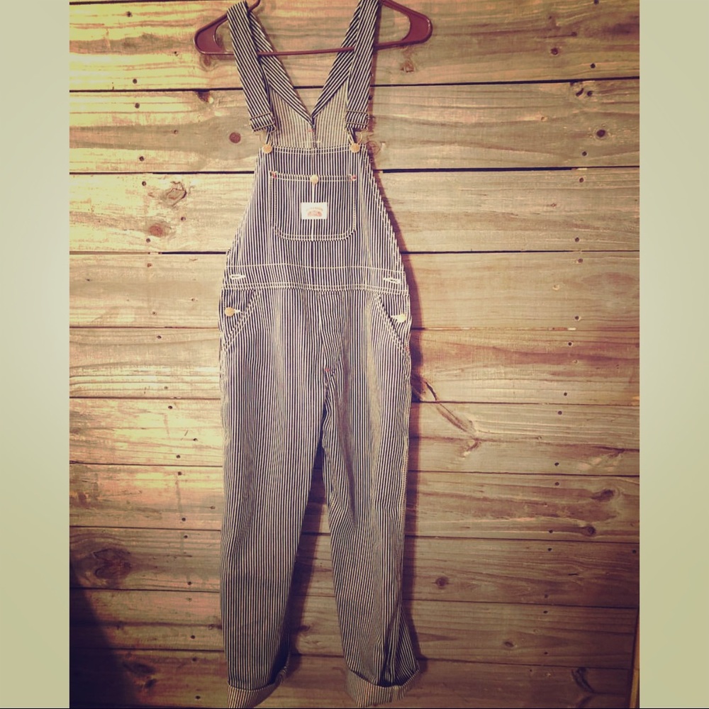 Round House Brand striped Overalls S/M